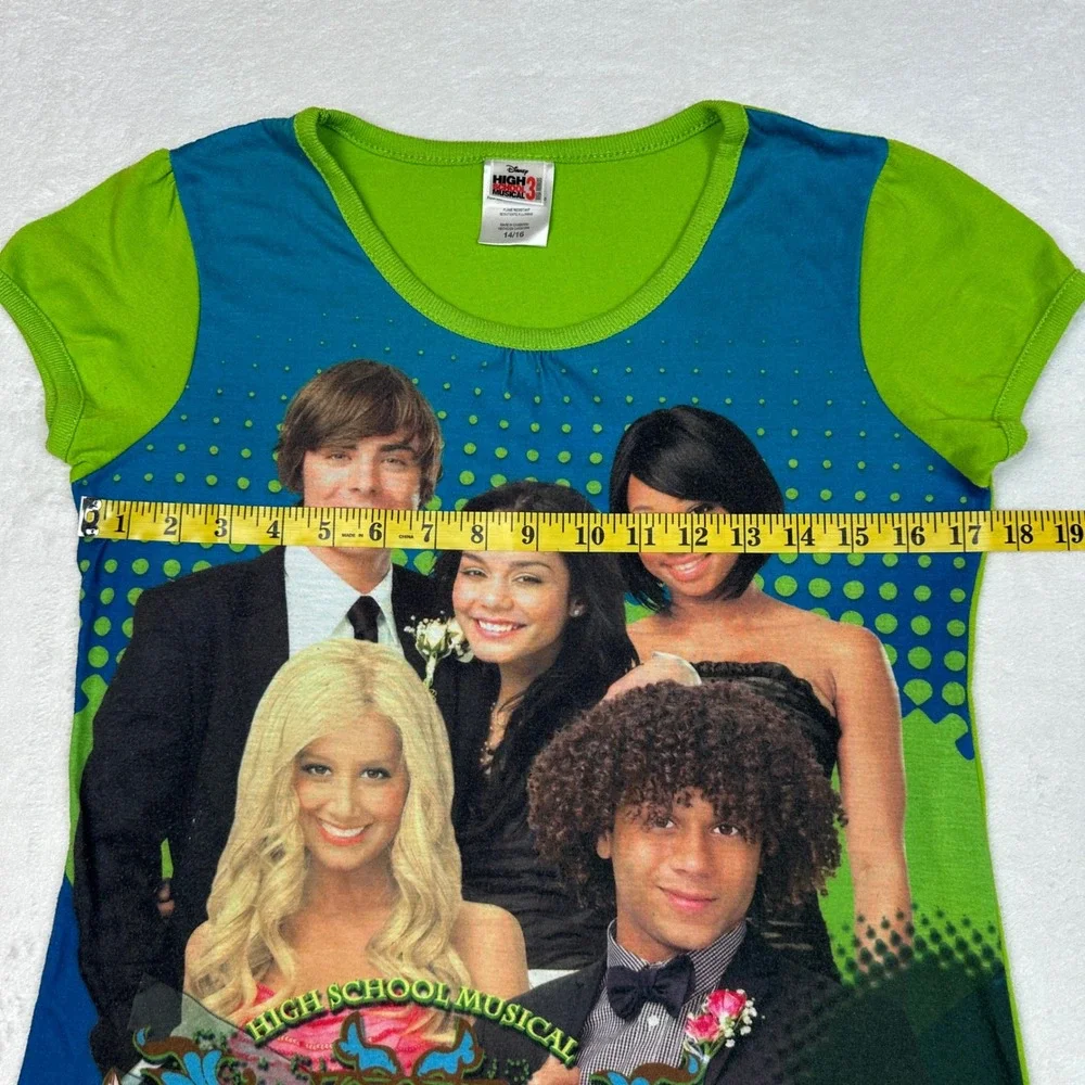 Disney High School Musical 3 Senior Year Nightgown Kids 14/16 Green HSM Dress